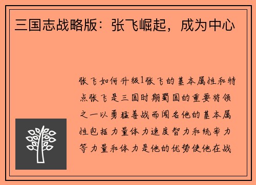 三国志战略版：张飞崛起，成为中心